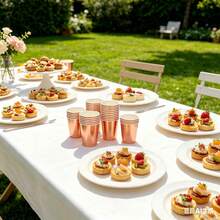 100/50pcs Rose Gold Paper Cups, Disposable Multipurpose Paper Cups For Drinks, Juice, Milk, Suitable For Wedding, Birthday, Baby Shower, Party Favors, Fit For Various Holiday Parties, Picnics, Camping, Home Kitchen, Dining Table, Simple Party Paper Cups - Rose Gold - View 4