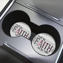 'Walk By Faith' Absorbent Car Cup Holder Coasters - EVA Material, Perfect For Vehicles And Home Desk - Coaster - View 5