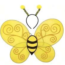 Bee Costume Set, Including Bee Headpiece And Wings, Unisex, Christmas Gift - Yellow - View 5