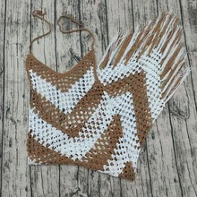 Handmade Crochet Beach Wedding Dress Swimsuit Bikini Cover-Up Skirt - Color - View 5