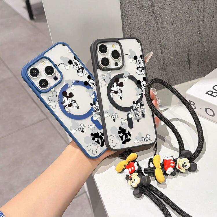 This Disney Mickey Mouse Lanyard Phone Case Is Fully Covered In TPU Material, Features Strong Magnetic Closure, Is Shockproof And Lightweight, And Is Compatible With IPhone17/16/11/13/15/15 Plus/15 Pro/15 Pro Max/12/14 Pro Max/11 Pro Max/12 Pro/12 Pro Max/13. This Phone Case Is A Popular Birthday Gift Or Business Gift Choice; It Is Durable, Stain- And Fingerprint Resistant, And Suitable For Both Men And Women. The Set Also Includes A Mickey Mouse Phone Case And A Mickey Mouse Plush Bracelet, Making It A Perfect Gift For Friends And Family. This Stylish Phone Case Is Fun, Lightweight, And Durable. IPhone17 Pro Max Phone Case, Minnie Mouse Phone Case. - Trong sáng - Xem 8