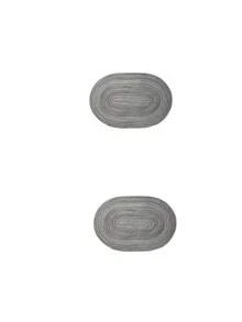 Bộ khăn trải bàn hình bầu dục dệt, có thể giặt, chống trượt, chịu nhiệt, thích hợp cho nhà bếp và phòng ăn. - Màu xám đen - Xem 9