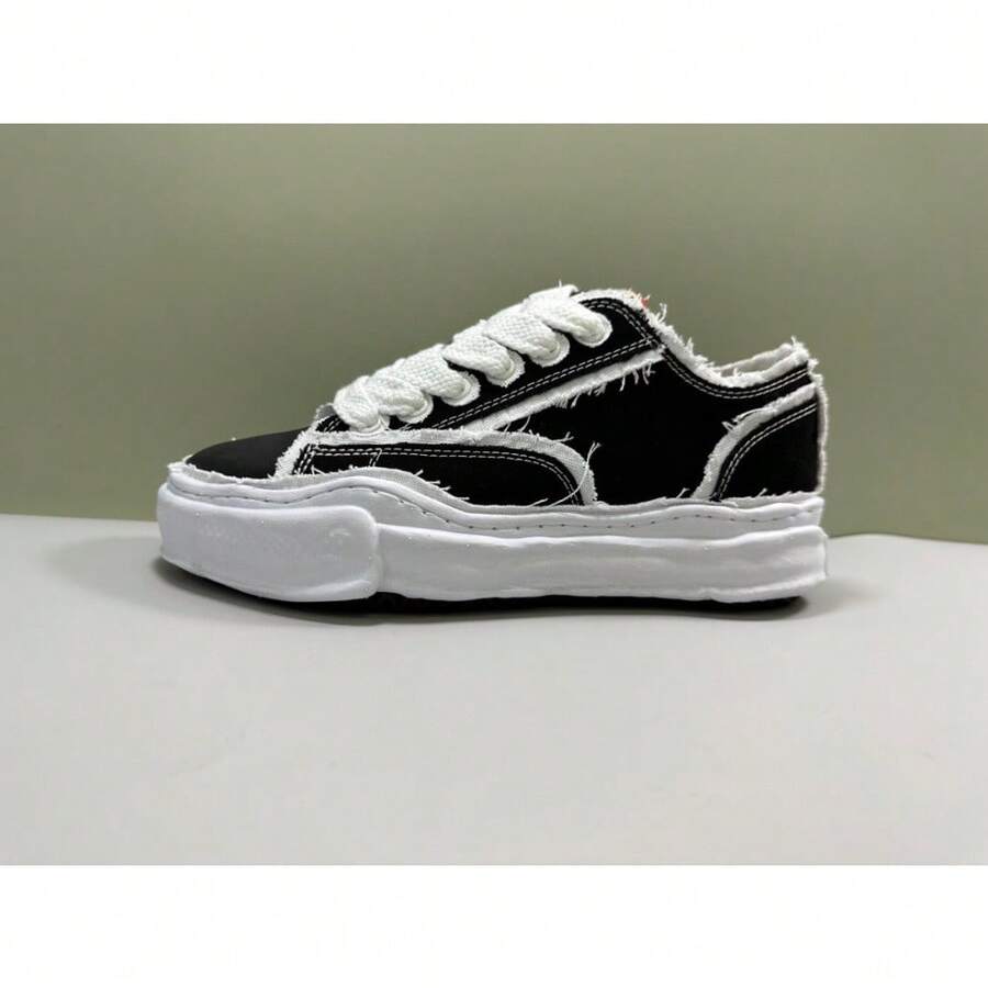 2026 New MMY Platform Sneakers Vintage Dad Shoes Unisex Pair Casual Shoes Street Fashion Bestseller Canvas Shoes For Women And Men - 黑白流蘇 - 查看 1