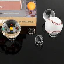 1/3/6/12pcs Clear Round Ball Display Stand, Transparent Baseball Box, Golf Ball Box, Small Baseball Acrylic Display Rack With Round Acrylic Plastic Display Stand, For Decorating Egg Crystal Ball, Golf Ball, Baseball, Softball, Tennis Ball, Ball Collections, 3 Different Sizes Provided - Transparent Circle - View 4