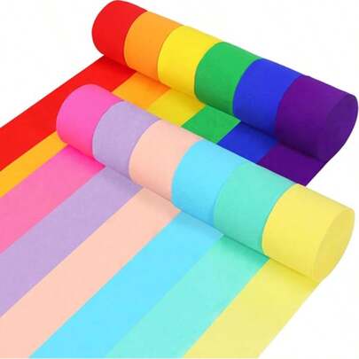 24 Rolls Crispy Paper Streamers, 12 Colors Streamer Party Supplies For Birthday Party, Baby Shower, Rainbow DIY, Christmas, Halloween, Wedding Ceremony And Various Major Festivals Decoration
