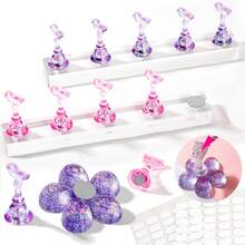 Magnetic Fake Nail Holder, Reusable Clay For Nail Art Practice And Painting, Suitable For Home DIY Beginners And Nail Salon Supplies - Multicolor - View 9