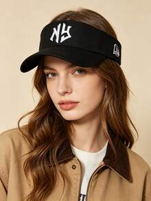 1pc Adjustable NY Embroidered Sun Hat, Unisex Casual Streetwear Style Summer Cap - Style 1 - View 3
