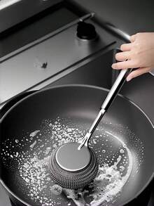 Stainless Steel Pot Brush - Durable Metal Wire Ball Cleaning Brush, Essential Kitchen Cleaning Tool, No Electricity Required - 1 - View 4