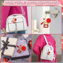 Resin Letter B Keychain, Car Keyring, Red Keychains For Women Bag Decor - 紅b - 查看 6