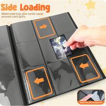 Card Binder, 9 Pocket Trading Card Album Folder,20 Pages, 360 Card Capacity Sports Card Binder, Premium Card Binders Compatible With MTG, TCG, Baseball Cards (Black) - Black - View 7