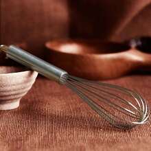 201 Stainless Steel Manual Whisk, 6-Wire Milk Frother Egg Beater, Baking Tool - Silver - View 6