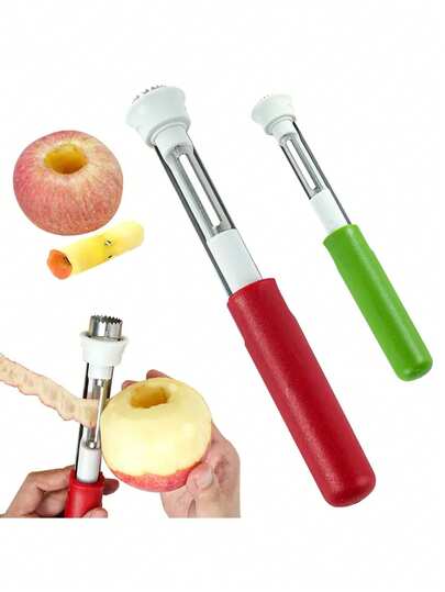 Pelador y sacador de semillas de acero inoxidable 2 en 1, apto para manzanas, peras, pimientos y pasteles, herramienta de cocina para frutas y verduras