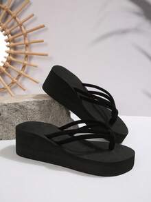 Dép xỏ ngón unisex, dép lê mùa hè, chống trơn trượt và bền chắc, thích hợp cho bãi biển và hoạt động ngoài trời, nhẹ và mềm mại. - màu đen - Xem 3