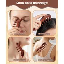 Bộ 4 lược massage da đầu bằng gỗ, dụng cụ massage đầu cầm tay tiện dụng giúp kích thích mọc tóc. - màu nâu - Xem 4