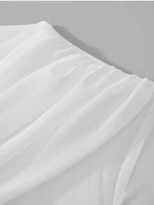 فستان سهرة أنيق للنساء بتصميم قوس أنيق أحادي اللون مع ياقة متدلية وأكمام طويلة، مناسب لحفلات الأعمال والحفلات وموسم العودة إلى المدرسة وحفلات الزفاف وغيرها. مناسب لعيد الحب والعام الجديد، باللون الأبيض للربيع - أبيض - مشاهدة 9