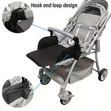 1 tấm nối dài chỗ để chân xe đẩy màu đen thanh lịch, phụ kiện xe đẩy em bé, tấm nối dài chỗ để chân, thiết kế khóa dán. - màu đen - Xem 4