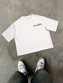 Camiseta de manga corta con estampado bordado a mano para hombres, adecuada para primavera y verano - Blanco - View 6