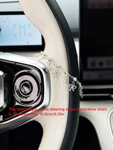 Bowknot Car Steering Wheel Decor Chain, Personalized Car Interior Accessory Pendant - A - View 11