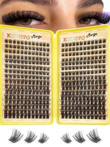 384/448pcs Individual False Eyelashes, Eyelash Book, Cluster Fake Eyelashes, DIY Home Eyelash Extension, Cluster Fake Eyelashes, Individual False Eyelashes, False Eyelashes - D - View 2