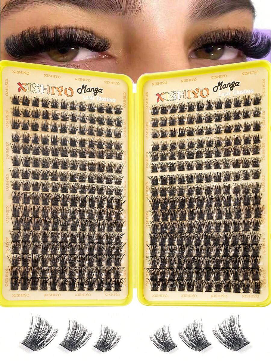 384/448pcs Individual False Eyelashes, Eyelash Book, Cluster Fake Eyelashes, DIY Home Eyelash Extension, Cluster Fake Eyelashes, Individual False Eyelashes, False Eyelashes