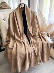1 pezzo Elegante sciarpa con motivo geometrico jacquard e fili dorati, versatile scialle per ambienti climatizzati, accessorio per abbigliamento primaverile/autunnale, adatto per uso quotidiano - Multicolore - Visualizzare 13
