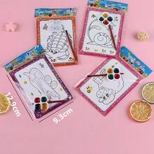 50pcs Watercolor Painting Set, Includes Watercolor Paper, Watercolor Paints, 1 Coloring Card, 1 Brush, 1 Four-Color Semi-Dry Paint - Multicolor - View 3