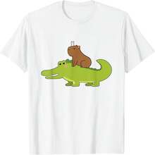 Cute Capy Riding, camiseta divertida para  y ni?a - Blanco - Ver 2