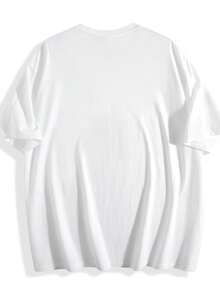 Men's Short-Sleeved Summer T-Shirt Made Of Woven Fabric, Suitable For Christmas Parties, Valentine's Day, And New Year's Eve. Machine Washable And Suitable For All Seasons, Available In Sizes L To 5XL. Loose And Comfortable. - White - View 2