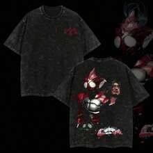 Rider4U Kamen Rider Amazons Camiseta roja de gran tamaño con efecto lavado 100% algodón premium Corte clásico Tallas S-5XL Ropa para hombre Camiseta suave Prenda de fabricación estadounidens - Blanco - Ver 6