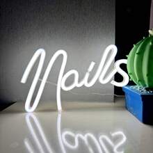 1pc Nails Neon Light Sign, USB Or Battery Powered, Nail Neon Light Sign, Fragrance-Free, Suitable For Nail Salons, Beauty Rooms, Bedrooms, Hair Salons, Indoor And Outdoor Use, Bars, Valentine's Day, Children's Day, Mother's Day, Christmas And Other Holidays Decoration, Perfect Gift For Birthday And Christmas - White - View 28