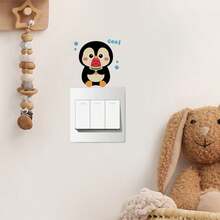 1pc Wall Sticker,Penguin Switch Sticker,Window Sticker,Self-Adhesive , Suitable For Bedroom And Living Room, Bedroom,Glass Decoration And Embellishment - A - View 5
