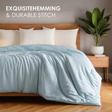 Comfortable And Luxurious Down Comforter Instead Of White Duvet Core, Quilted And Fluffy, Suitable For All Seasons, Suitable For Families, Hotels, Homestays, 2026 New Year Gift (Only One Bed Duvet Core) - 淺藍色 - 查看 3
