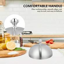 DOITOOL Campana para tienda de campaña de acero inoxidable con cúpula de comida occidental cubierta práctica para carne cubierta redonda de acero inoxidable paraguas para servir parrilla interior - como en la imagen - Ver 4