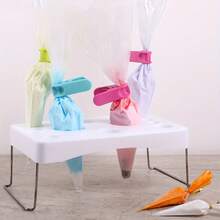 1pc Piping Bag Holder, Cream Icing Nozzle Storage Rack For Cake Decorating Workbench, Pastry Bag Tray Stand Tool - White - View 7