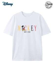 Disney Men's Mickey Mouse T-Shirt Retro Mickey Mouse EST.1928 Disneyland, 2026 Disney Shirt, Unisex T-Shirt, 220g Pure Cotton Disney Print Round Neck Short Sleeved T-Shirt, Y2k Clothes, Simple Cartoon Mickey Mouse, Suitable For Streetwear And Outdoor Sports And Leisure, Daily Wear, Men's Gifts - 白色 - 查看 4