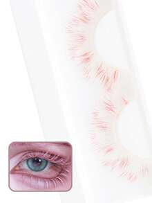 1 Pair Colorful Gradient Eyelash Fairy Korean Style Full Strip False Eyelashes, Transparent Stem Lashes - Colored-4-1 - View 2