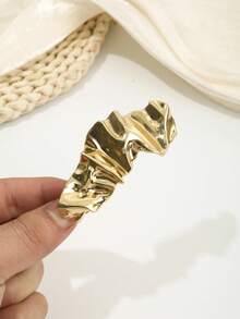 1pc Fashionable Asymmetrical Alloy Spring Clip Hair Accessory For Women,Hair Slide,Claw Clips - Gold - View 3