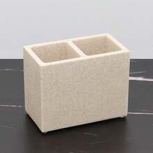 Bộ phụ kiện phòng tắm, Bộ tủ lavabo họa tiết đá sa thạch, Bình đựng xà phòng cầm tay, Cốc đựng xà phòng, Khay đựng xà phòng, Khay đựng bàn chải đánh răng - màu cát - Xem 17