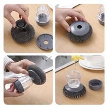 RemovCleaning Brush, Non-Shedding, Non-Sticking, Non-Damer For Dishwashing Cleaning, Handy And Clean Kitchen Tol, Suitable For Dish, Oil And Bathroom Cleanig, Dish Brush, Pot Bruseaning Ball Brush, Non-Stick Pan Cleaning Brush, User-Friendly Design With Handle, New Steel Ball Brush, Pot Brush, Kitchen Utensils - A - 查看 4