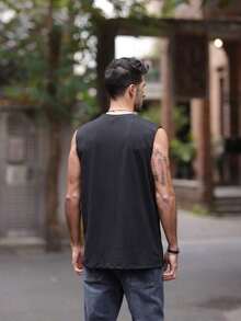 Men's Short-Sleeved T-Shirt With A Round Neck And Simple Design - 紅色 - 查看 3
