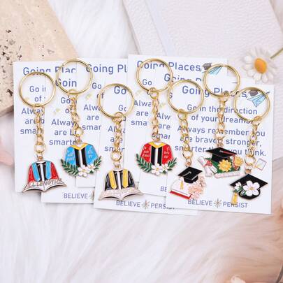 7pcs Graduation Cap Keychain Set, Inspirational Cards, Pocket Hug Gift Bag, Suitable For Backpacks, Coin Purses, Bookbags, Ideal Graduation Party, Birthday Party, Party Decor, Commemorative Gift, Friendship Gift, Back To School. Suitable For Men And Women. Perfect Graduation Gift For Your Classmates, Friends And Siblings.