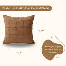 Decorative Cushion Cover In Woven Cotton Ribbon – Rustic Style – 45cm X 45cm - Chocolate Brown - View 10