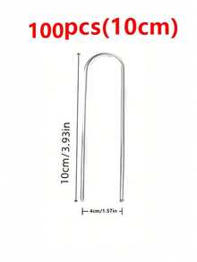 50/30/10pcs U-Shaped Garden Nails, Heavy-Duty Fence Posts, Lawn Pegs, Galvanized Landscape Spikes, For Securing Lawn Edging And Ground - Multicolor - View 16