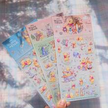 Hình dán hoạt hình Winnie the Pooh màu vàng dễ thương, chính hãng Disney, họa tiết dập nổi 3D, dùng được cho điện thoại, laptop, sổ tay, bình nước, đa năng. - Màu be - Xem 2
