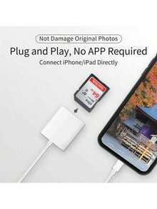 即插即用型 SD 卡读卡器，相机适配器读取器 Type-C 兼容 17 Pro Max/17 Pro/17/Air/16/15/14/13/12/11/XS/XR/8/7/6、S25/S24/S23/S22/S21/S20 系列高速读卡器 - 查看 7