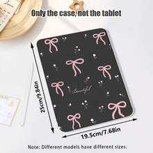 1pc Pink Bow & Floral Pattern PU Leather Flip Cover Desk Protector With 360° Rotating Stand & Pen Slot, Compatible With Samsung A9/A9+/S9/S9FE/A11/A11+/S11/S10 FE/S10 FE+/S10 Lite, A16 2025, Air 11/13, M3 2025, Mini 7 A17, Pro 2024, Air 11/13, M2 2024, Pro 11/13 - Multicolor - View 2