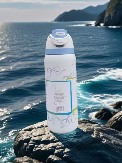 32盎司多功能不锈钢保温水瓶 - 防漏运动水瓶，双功能吸嘴，翻盖吸管，宽口设计 - 24小时保温 - 适合健身、旅行和日常使用