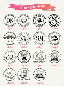 Custom Address Stamp, Personalized Name Stamp, Elegant Minimalist Floral Style For Wedding Invitations Envelopes Thank You Cards Packaging Labels, Customized Self Inking Stamp Holiday Gift For Couples, Customizable Text Return Address Stamp - Style E - View 2