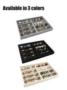 1pc Fashion Eyeglasses Storage Tray, Eyeglasses Storage Box, Drawer Organizer, Stackable Display Box, Available In 3 Colors, Soft Padded Lining Suitable For Earrings, Necklaces, Bracelets, Rings, Hair Clips, Hair Bands, Fits Standard Drawers - Multicolor - View 7