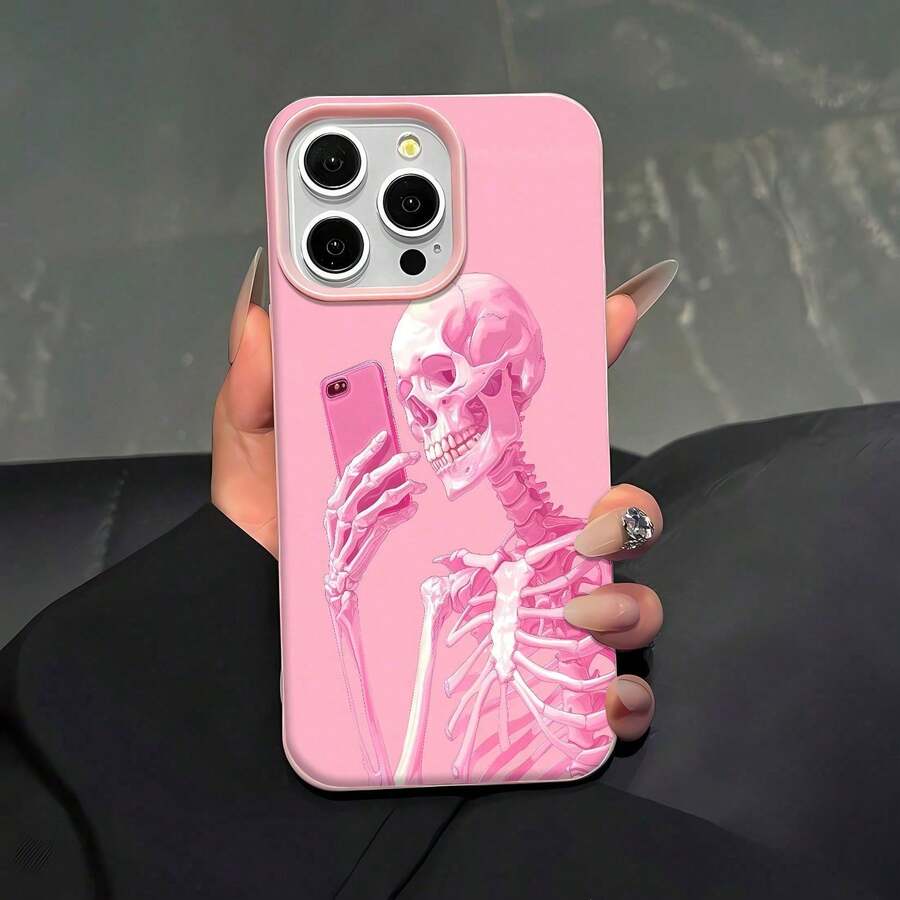 Elegante funda rosa para teléfono, compatible con Samsung, Apple, VIVO, OPPO, , Transsion, , y Honor. Fabricada en TPU, ofrece protección contra golpes y caídas. Un regalo ideal para familiares y amigos. - Rosa - Ver 1